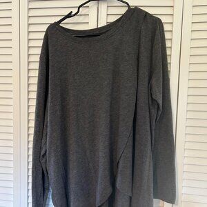 Motherhood Maternity Asymmetric Dk Grey Nursing Top, 2X